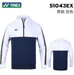 YONEX - CHINA OLYMPIC TEAM UNIFORM WARM-UP JACKET - WHITE / NAVY - 51043EX - Euro M