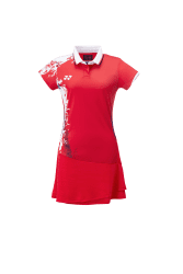 YONEX - CHINA OLYMPIC TEAM UNIFORM WOMEN'S DRESS WITH INNER SHORTS - RED / WHITE  - 20680EX - Euro S