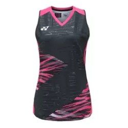 YONEX - WOMEN'S SLEEVELESS TOP - BLACK / PINK - 20638EX - Euro M