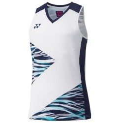 YONEX - WOMEN'S SLEEVELESS TOP - WHITE / NAVY - 20638EX - Euro L