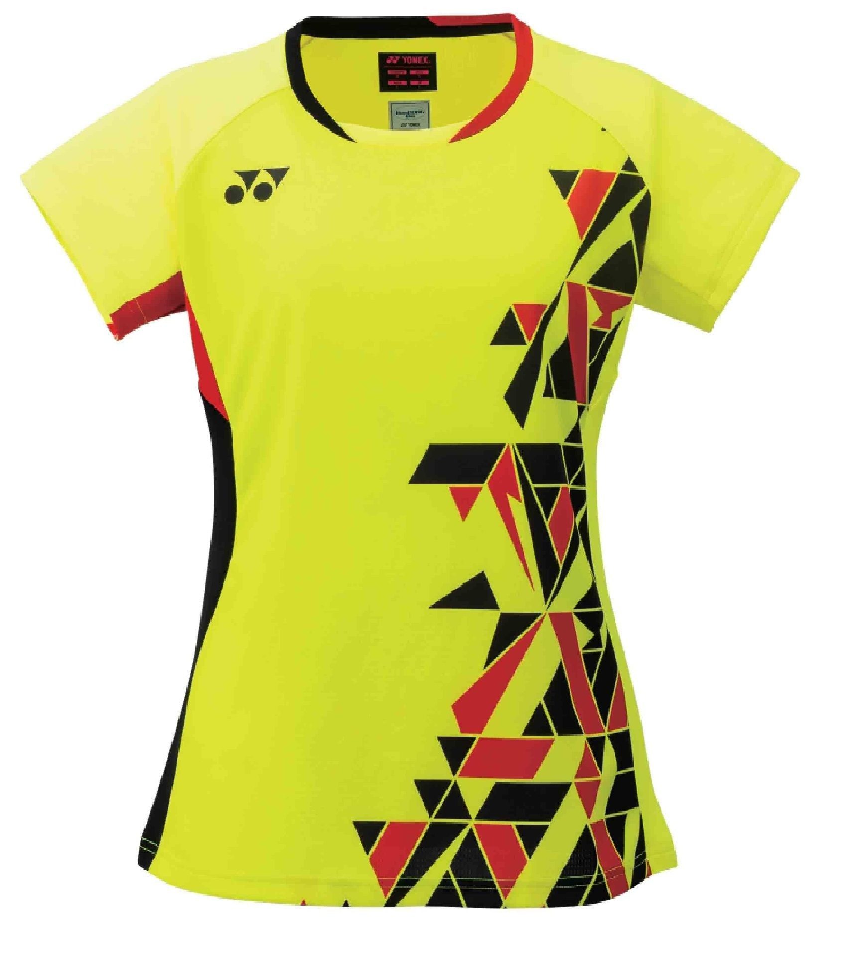 YONEX - WOMEN'S BADMINTON SHIRT - BRIGHT YELLOW / RED - 20635EX - Euro M