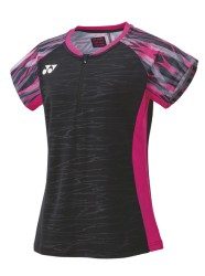 YONEX - WOMEN'S BADMINTON SHIRT - BLACK / PINK - 20636EX - Euro L