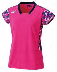 YONEX - 2023 JAPAN NATIONAL TEAM UNIFORM WOMEN'S CREW NECK SHIRT - BERRY PINK - 20749EX - Euro L