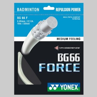 YONEX BG66 FORCE ホワイト 200m Yonex BG 66 Force 200m Badminton String (Cyan) - JoyBadminton