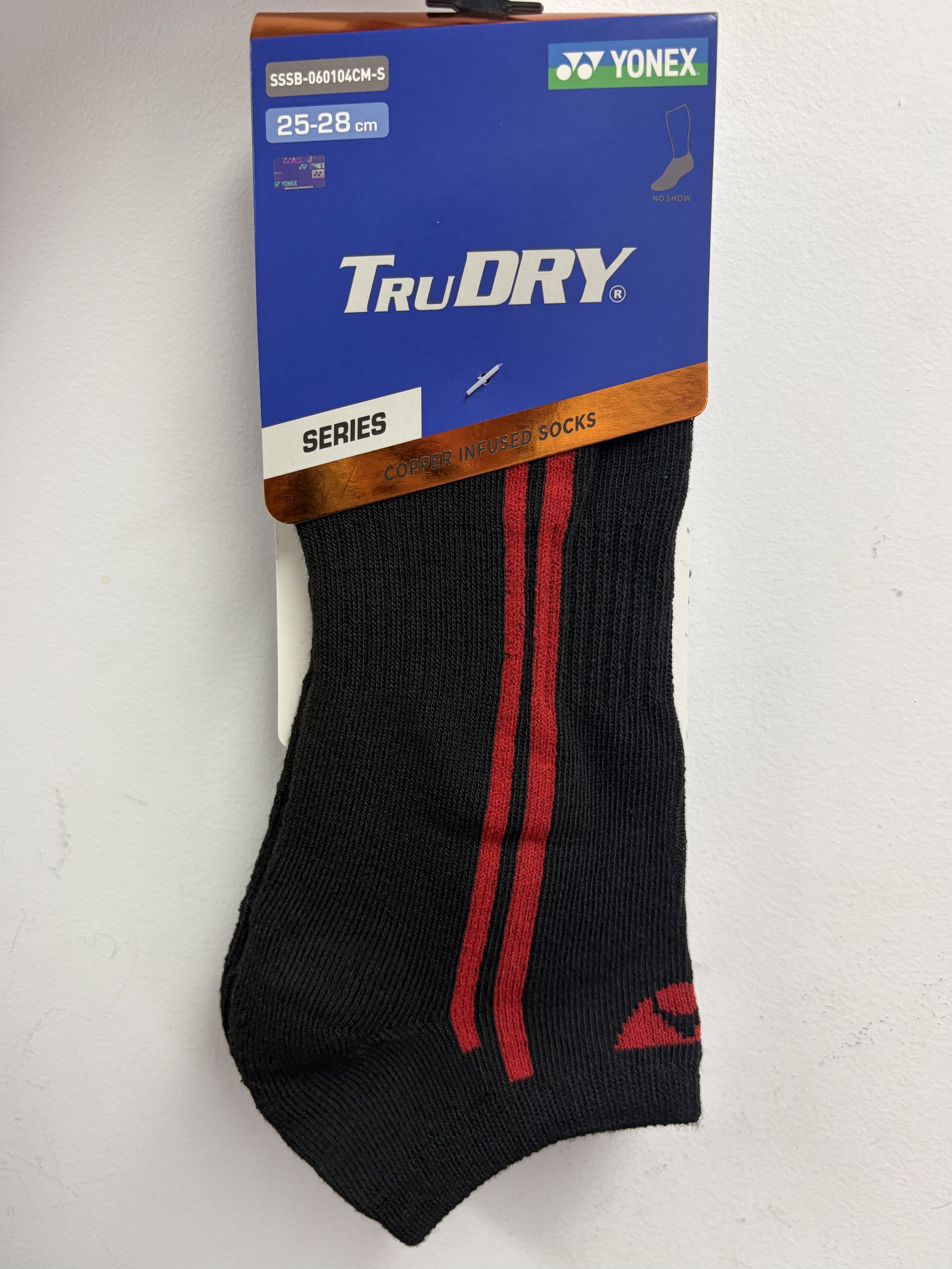 YONEX - TruDRY SOCKS - BLACK / RED - SSSB-060104CM-S