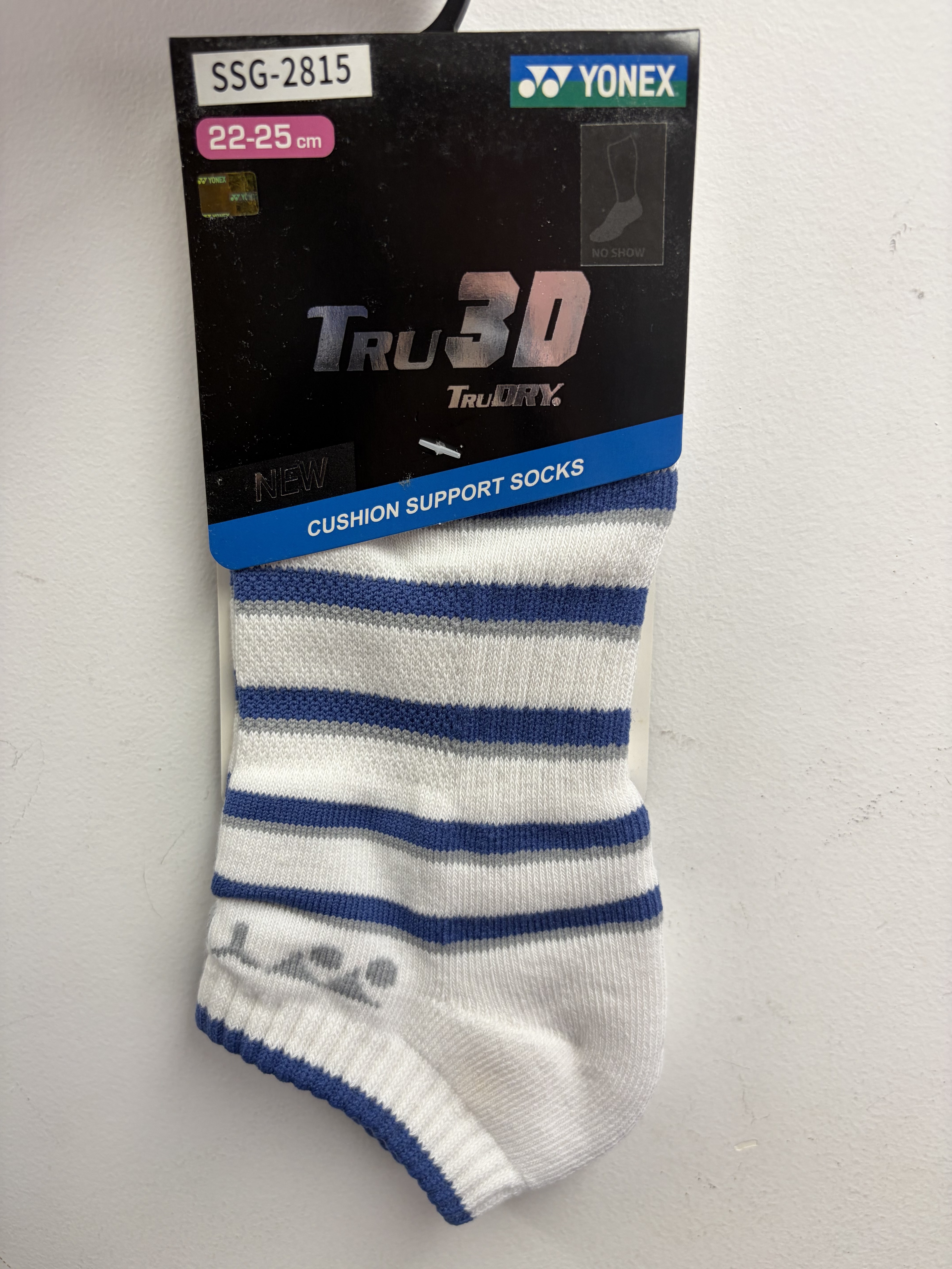 YONEX - TRU 3D TruDRY SOCKS - WHITE / BLUE - SSG-2815