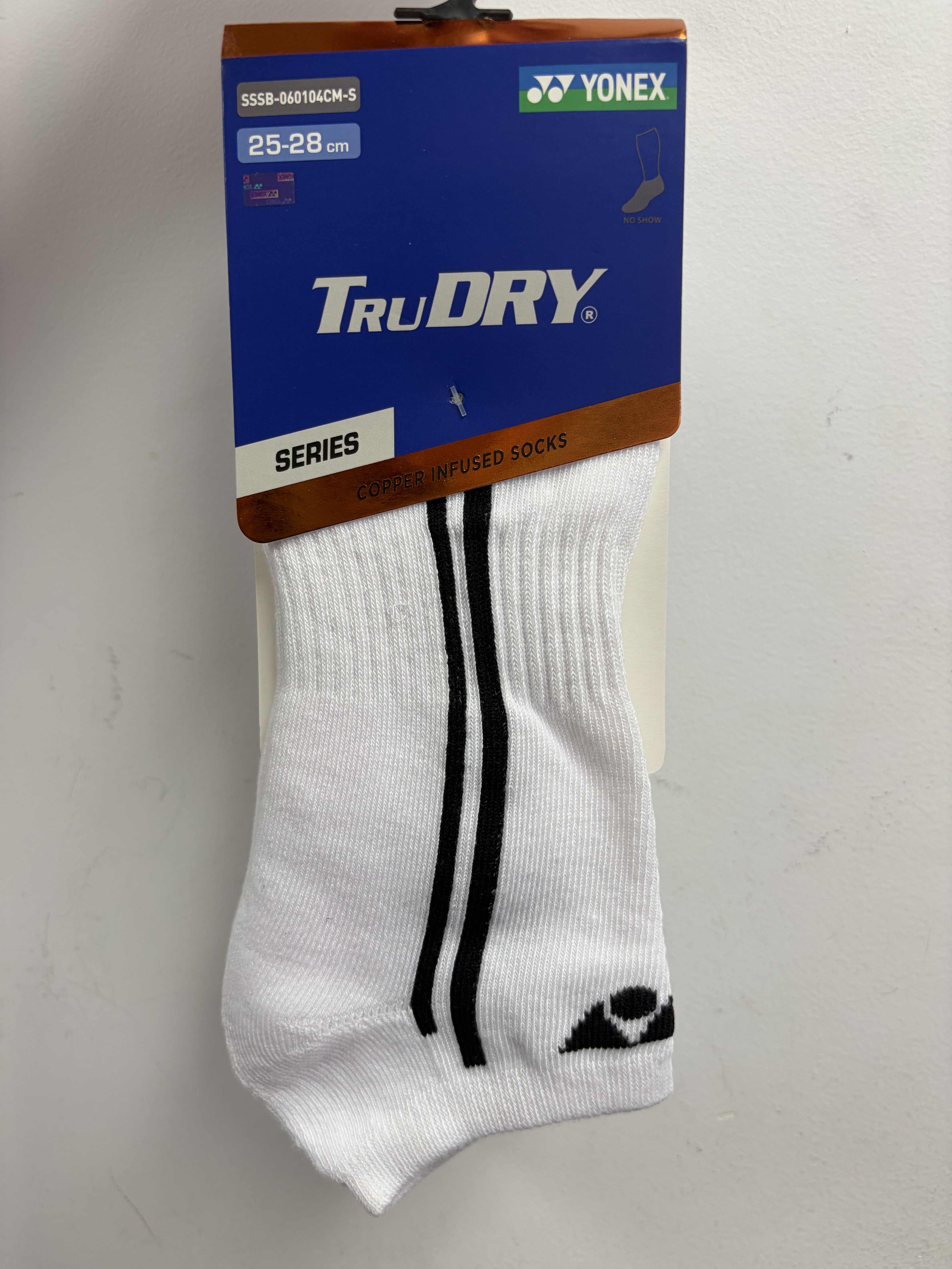 YONEX - TruDRY SOCKS - WHITE / BLACK - SSSB-060104CM-S