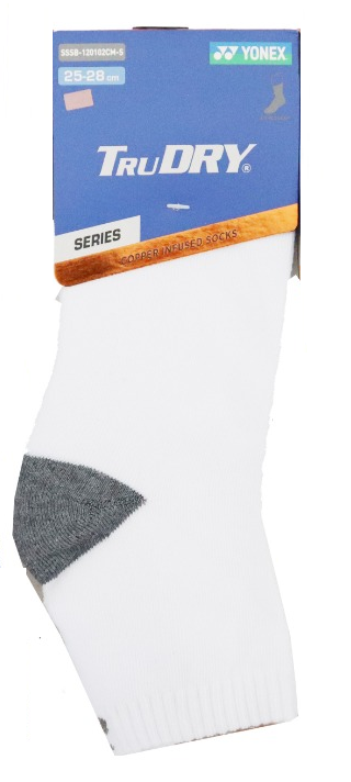 YONEX - TruDRY SOCKS - WHITE / GREY - SSSB-120102CM-S