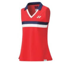 YONEX - 75TH ELITE WOMEN'S SLEEVELESS POLO SHIRT 20627AEX - RUBY RED - Euro M