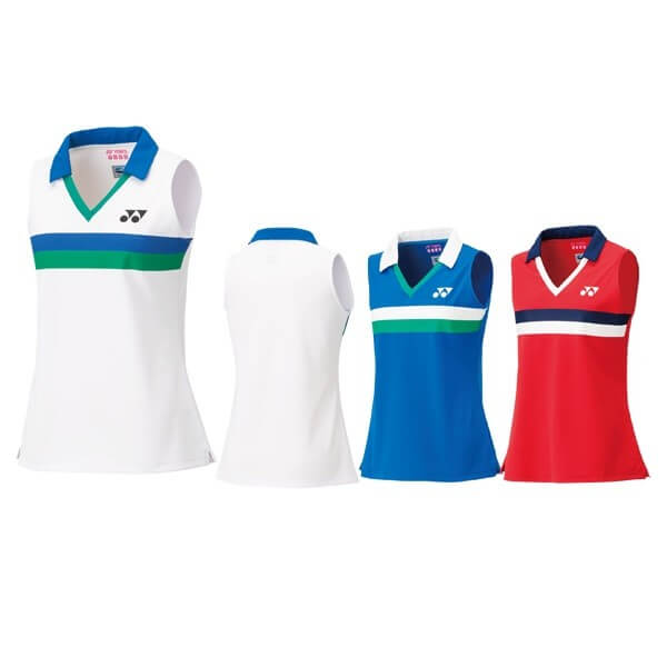 YONEX - 75TH ELITE WOMEN'S SLEEVELESS POLO SHIRT 20627AEX - RUBY RED - Euro S