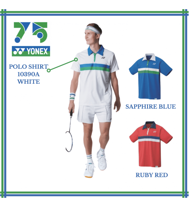 YONEX - 75TH ELITE POLO SHIRT 10390AEX - WHITE - Euro S