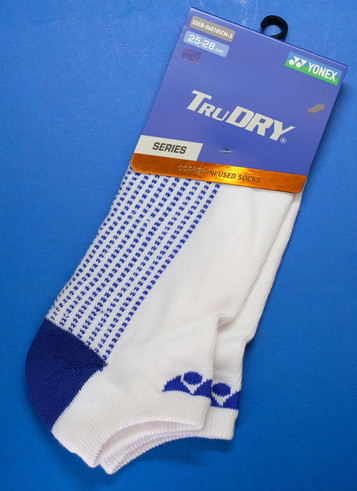 YONEX - TruDRY SOCKS - WHITE / BLUE - SSSB-060105CM-S