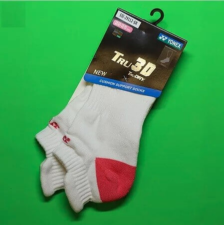 YONEX - TRU 3D TruDRY SOCKS - WHITE / PINK - SSI-29112