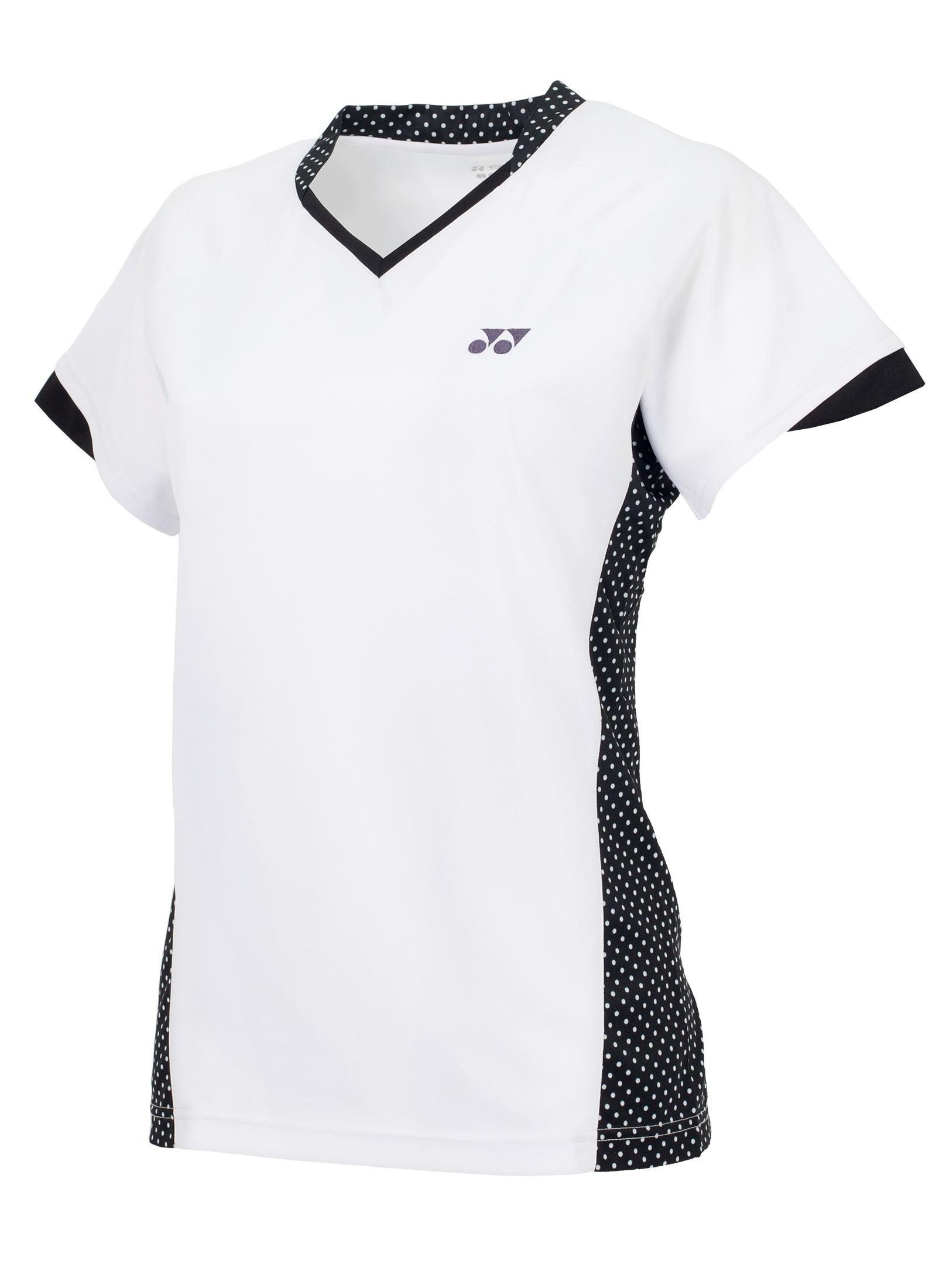 YONEX - WOMEN'S BADMINTON SHIRT - WHITE / BLACK - 20137EX - Euro XS