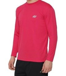 YONEX - UNISEX LONG SLEEVE SHIRT - RUBY - LT2025EX - Men's Euro XXS / Women's Euro XXXS